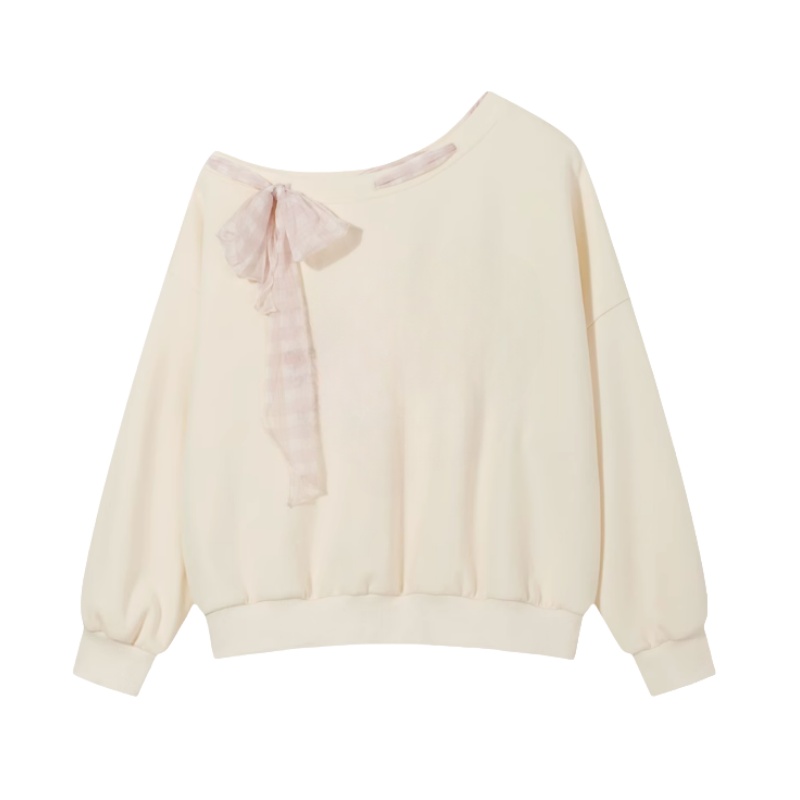 Fashionable Slant Collar Sweatshirt